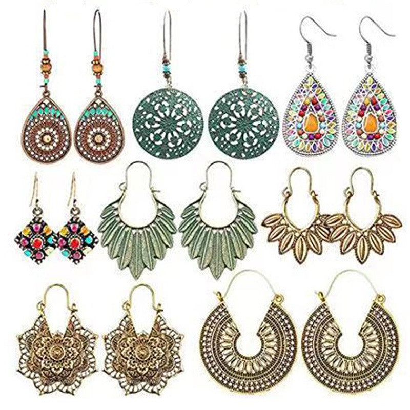 Ethnic Style Round Simple Retro National Earrings
