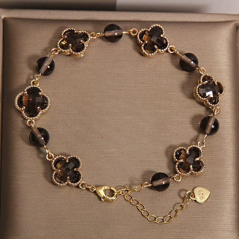Agate Female Light Luxury Minority Exquisite Four-leaf Clover Bracelet