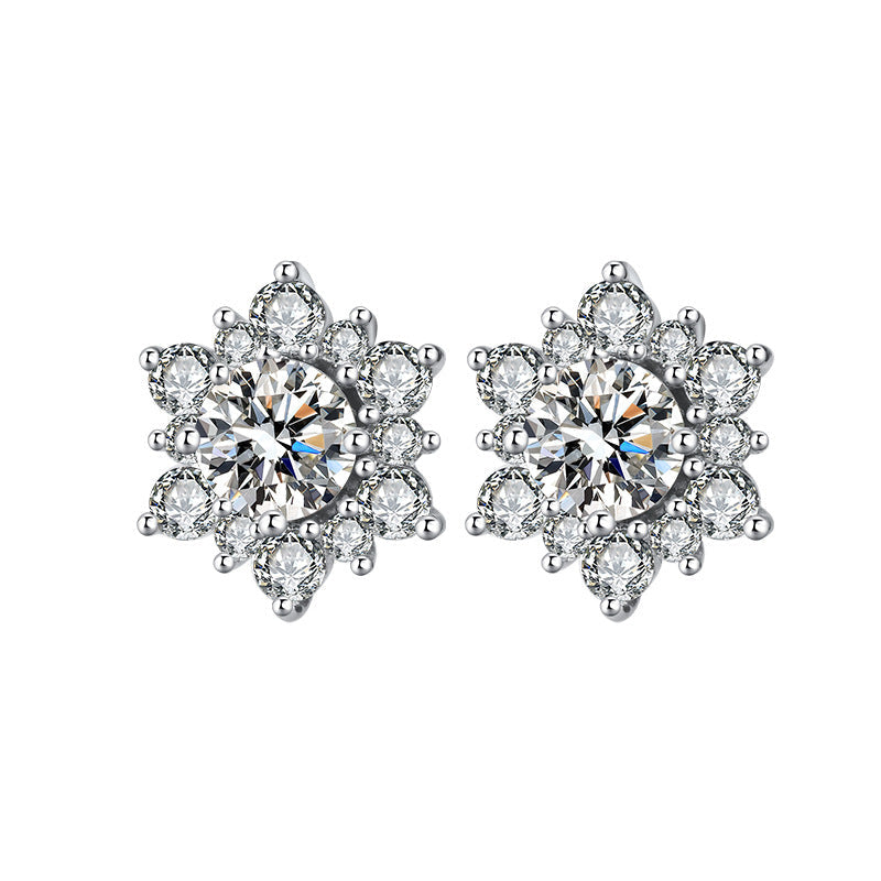 Sunflower Petal Zircon Three-piece Full Diamond Rings