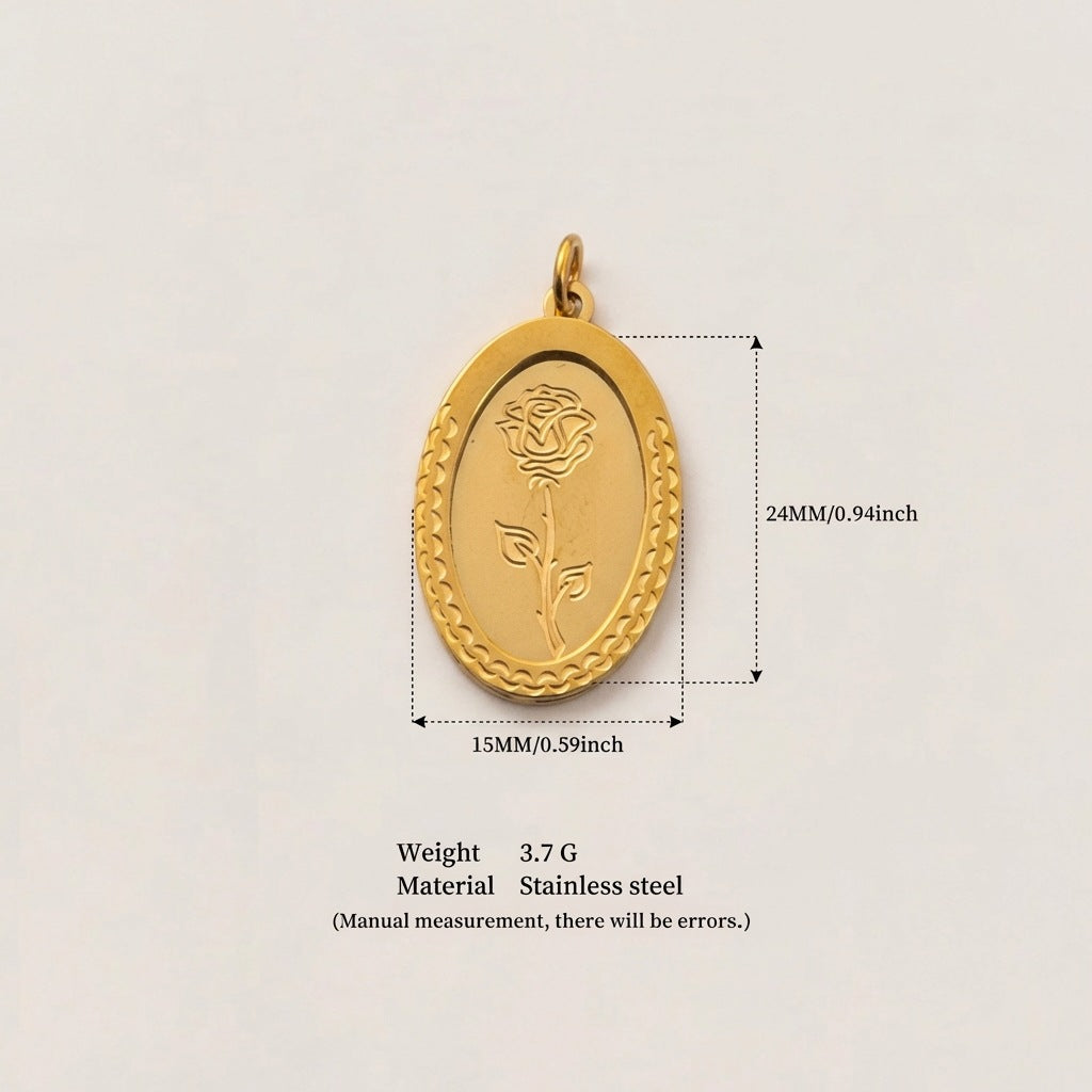 Dripping Round Furnace Stainless Steel Gold Color Preserving Pendant
