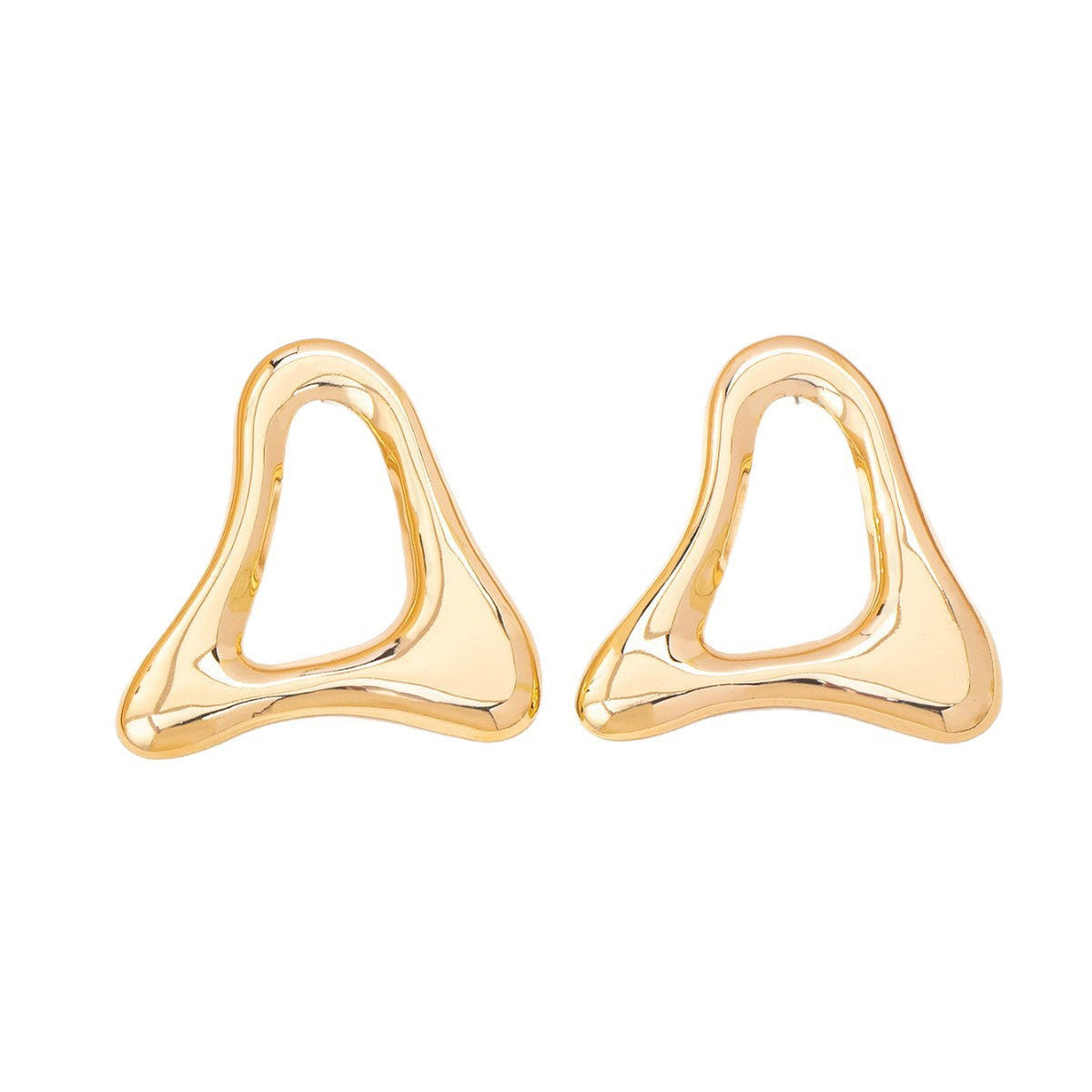 Triangle Glossy Hollow Alloy High Sense Stud Earrings