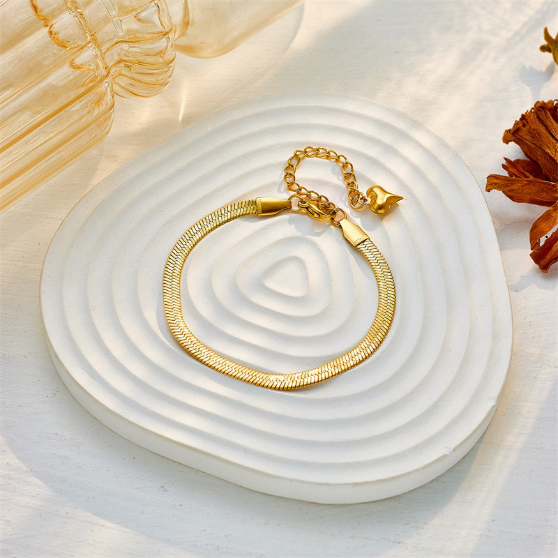 Neutral Simple Gold-plated Printed Stainless Steel Blades Bracelets