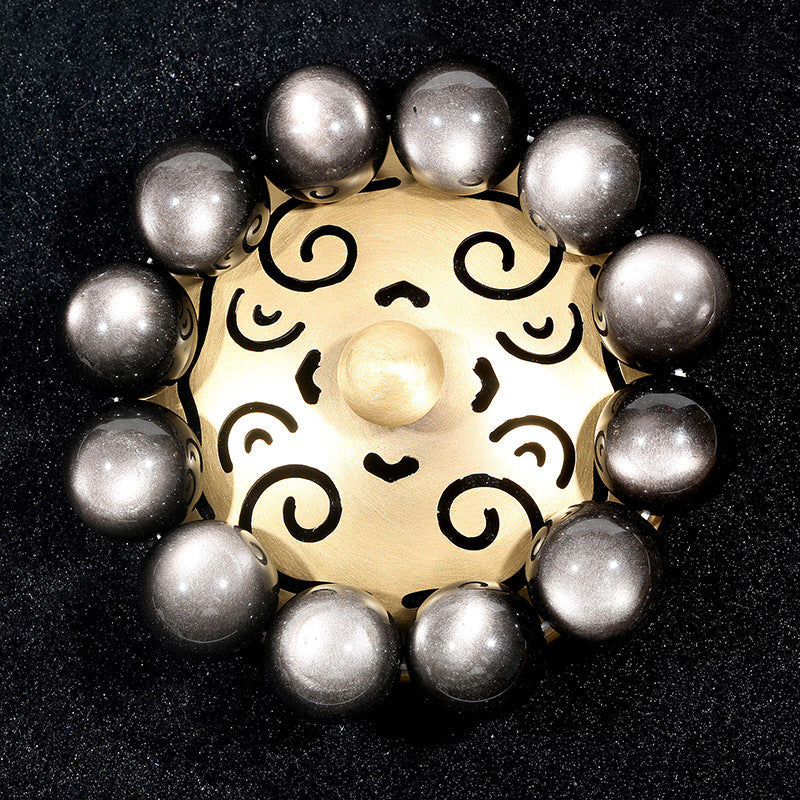 High Goods Big Round Eye Bright Double Cat Crystal Gem Bracelet