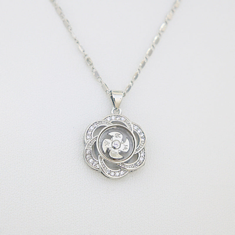 Women's Philippines Plum Blossom Full Diamond Windmill Pendant