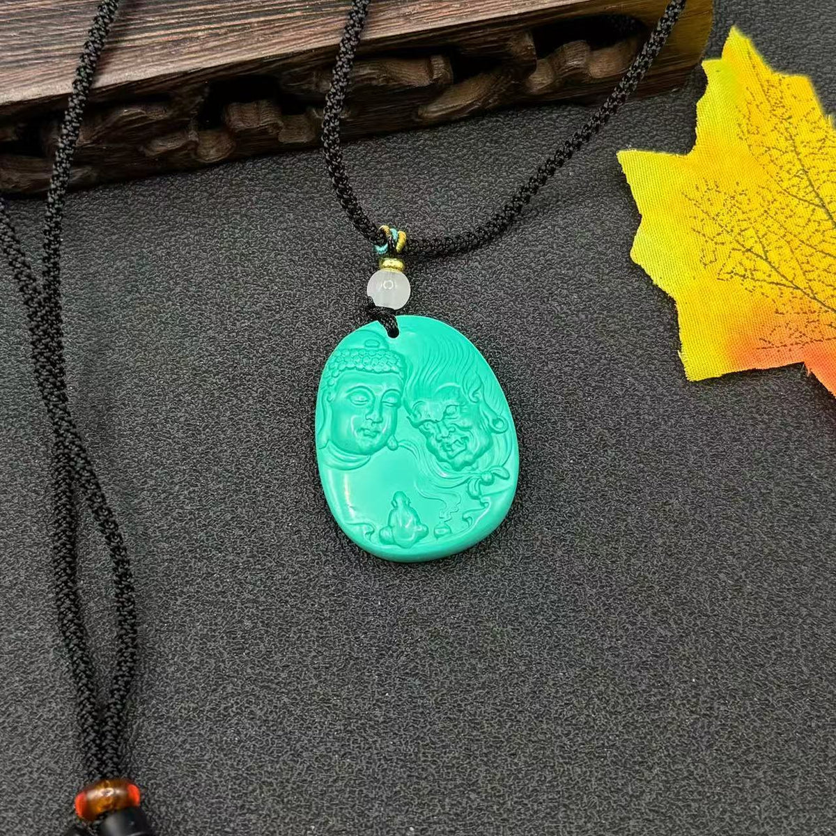 Broadcast Turquoise Magnesite Sculpture Buddha Crafts Ethnic Pendant