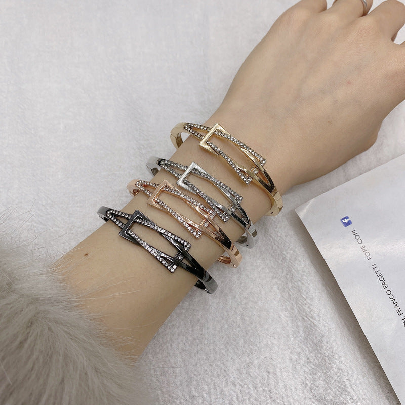 Diamond Design Affordable Luxury Fashion Personality Zinc Bracelet