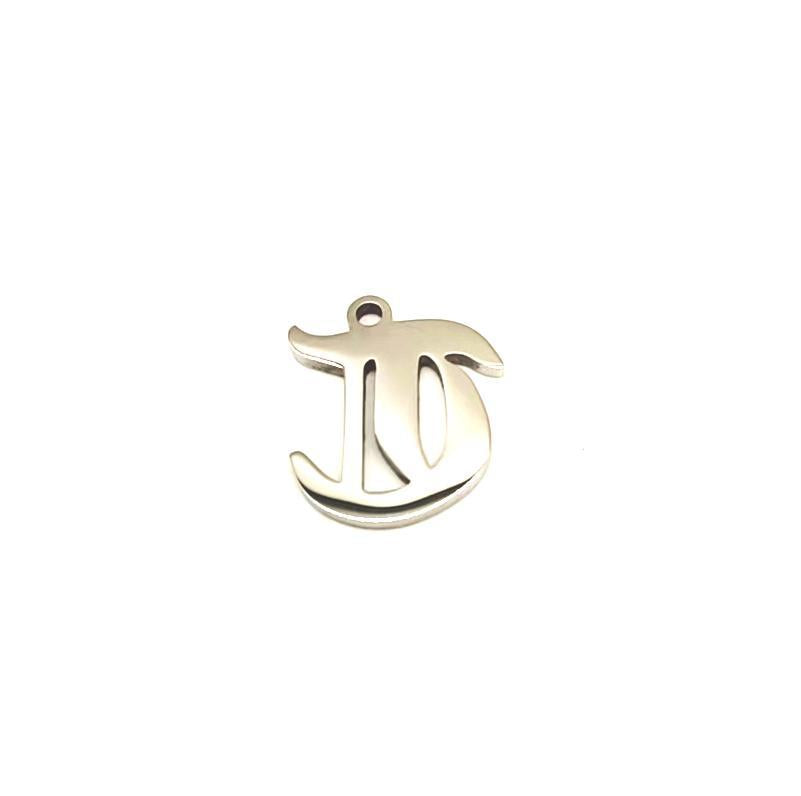 Titanium Steel Retro Alphabet Outer Hole Round Artistic Pendant
