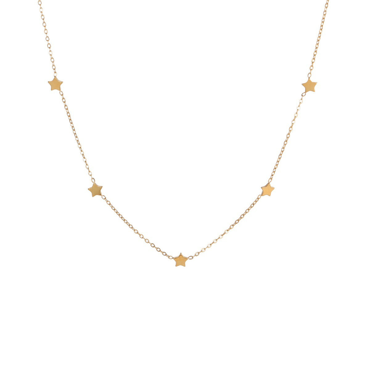 Stainless Steel Light Luxury Sweet Cool Star Moon Heart Niche Necklace