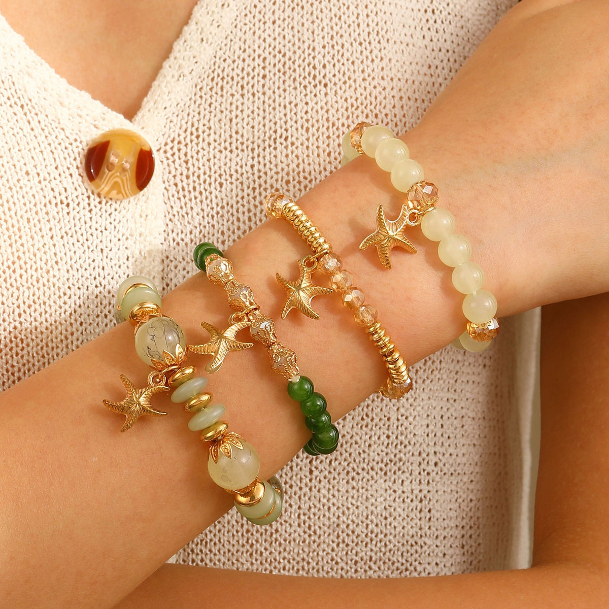 Summer Ocean Style Cartoon Shell Female Bohemian Woven Turtle Jewelry Set