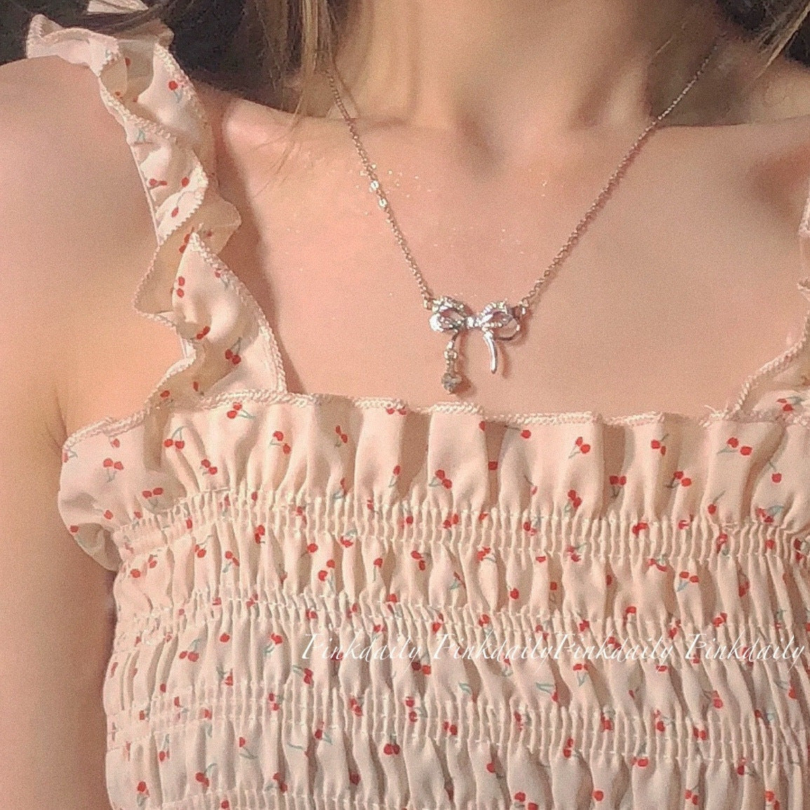 Bowknot Clavicle Chain Female Summer Light Luxury High Sense Temperament Necklace