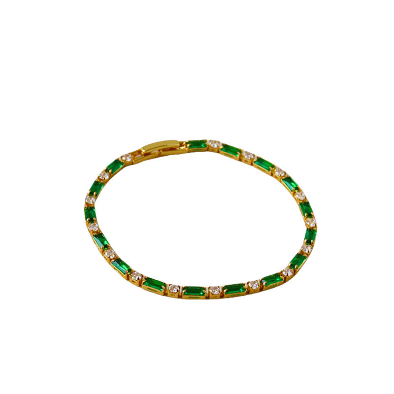 Women's Luxury Square Color Zircon High-grade Dopamine Stylish Simple Versatile Watch Bracelets