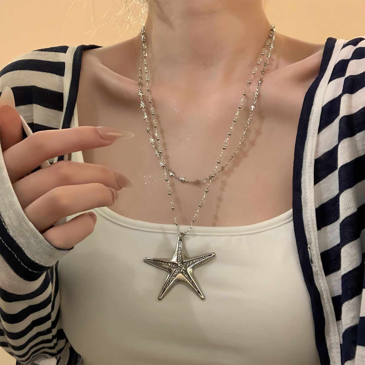 Women's Beaded Summer Long With Skirt Sweet Cool Hot Necklace
