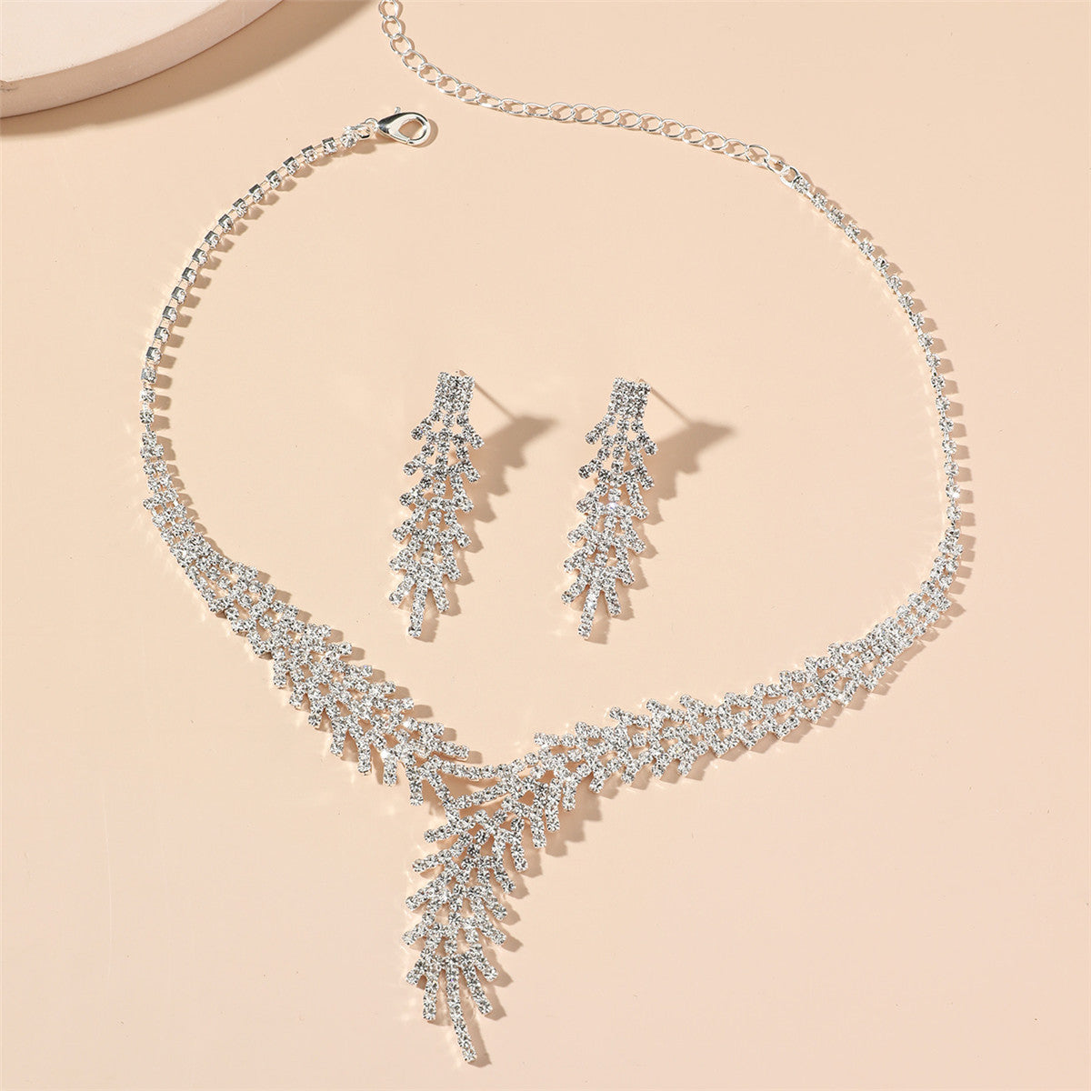 Super Beautiful Suite Rhinestone Shiny Ear Wedding Party Two-piece Dress Earrings