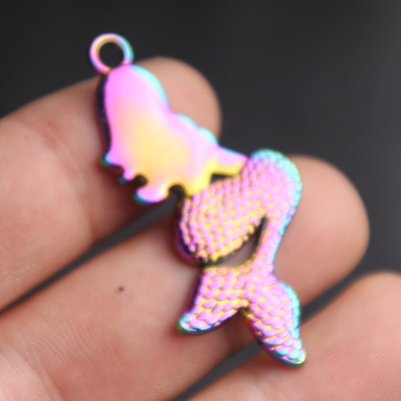 Street Quenching Mermaid Spiral Strip Spaceman Pendant