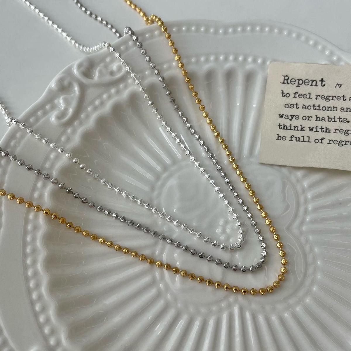 Crescent Round Beads Personality Simple Trendy Necklaces