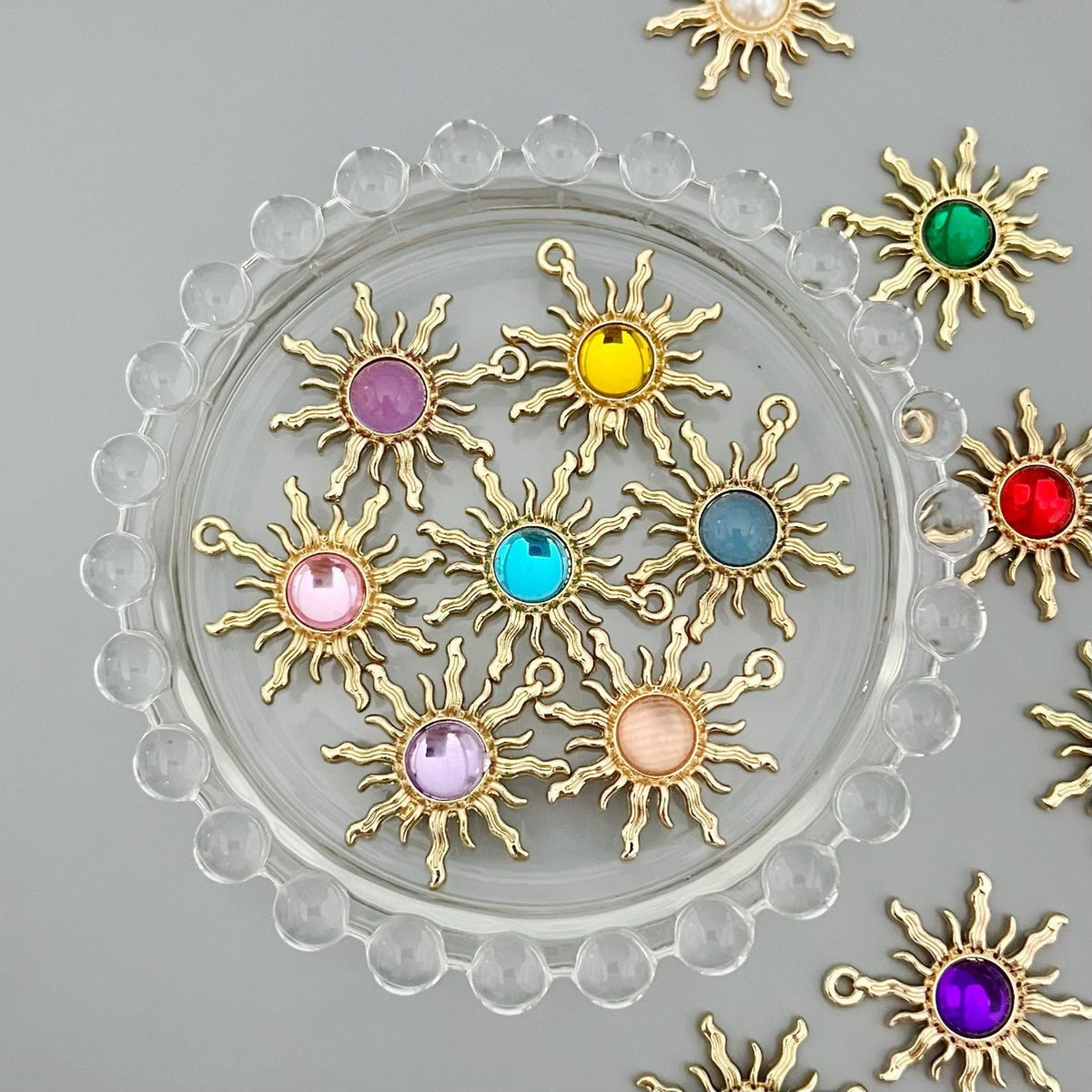Alloy Baroque Water Transparent Series Gem Sunflower Necklaces