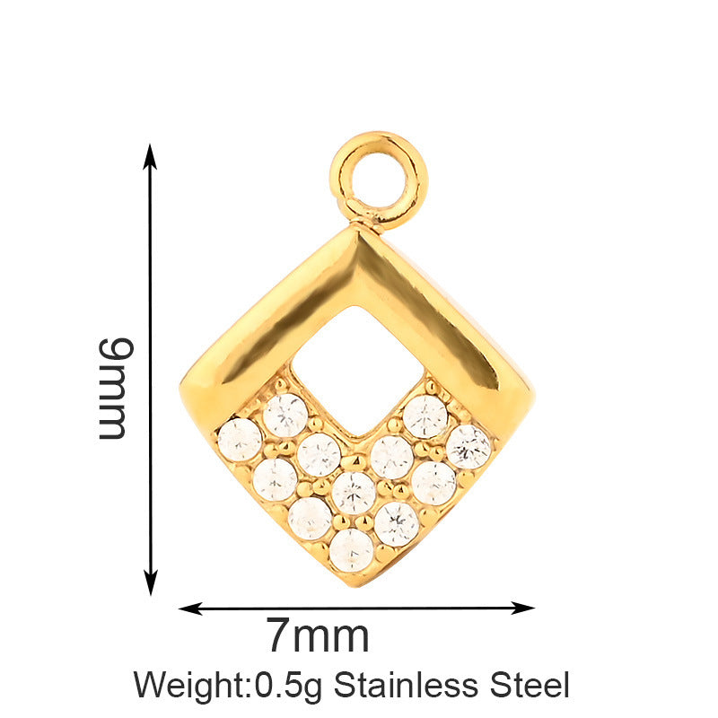 Stainless Steel Inlaid Zircon Clover Lucky Necklaces