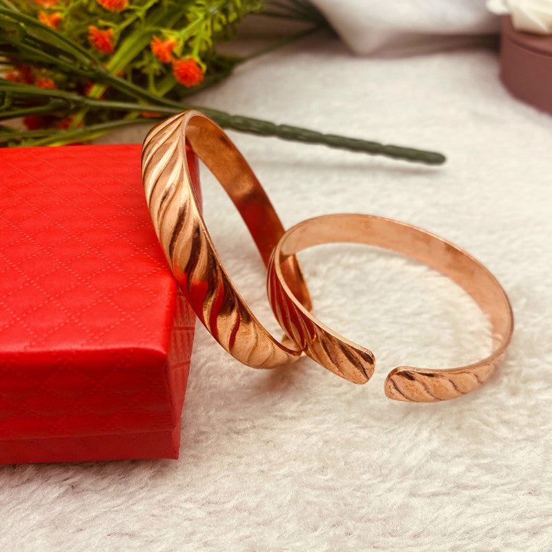 Women's & Men's Nepal Tibetan Couple Red Copper Open Bracelets