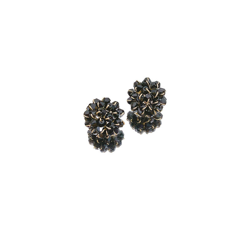 Women's Fresh Personality Crystal Ball For Fashion High Sense Temperament Sier Earrings
