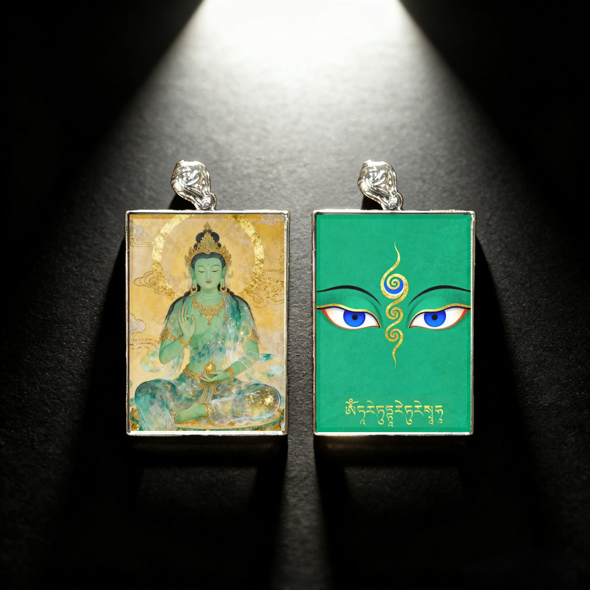 Green Mother Northeast Double-sided Gold Electroplating Niche For Statue Of Pendant