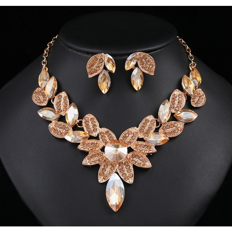 Women's High Profile Retro Luxury Crystal Banquet Jewelry Set