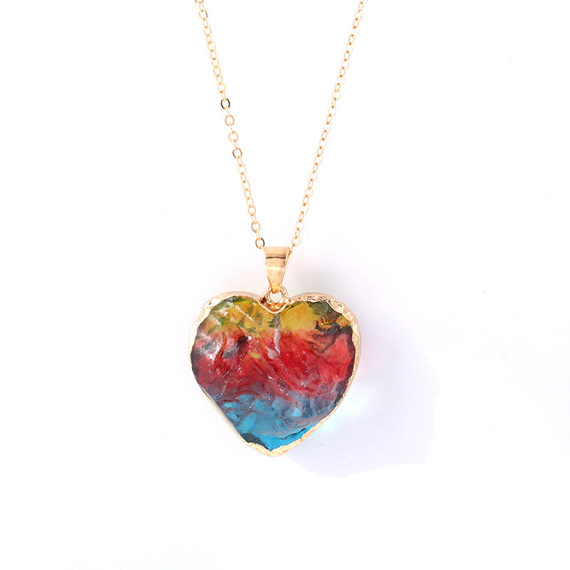 Colorful Artificial Crystal Arrow Heart-shaped Square Brim Pendants
