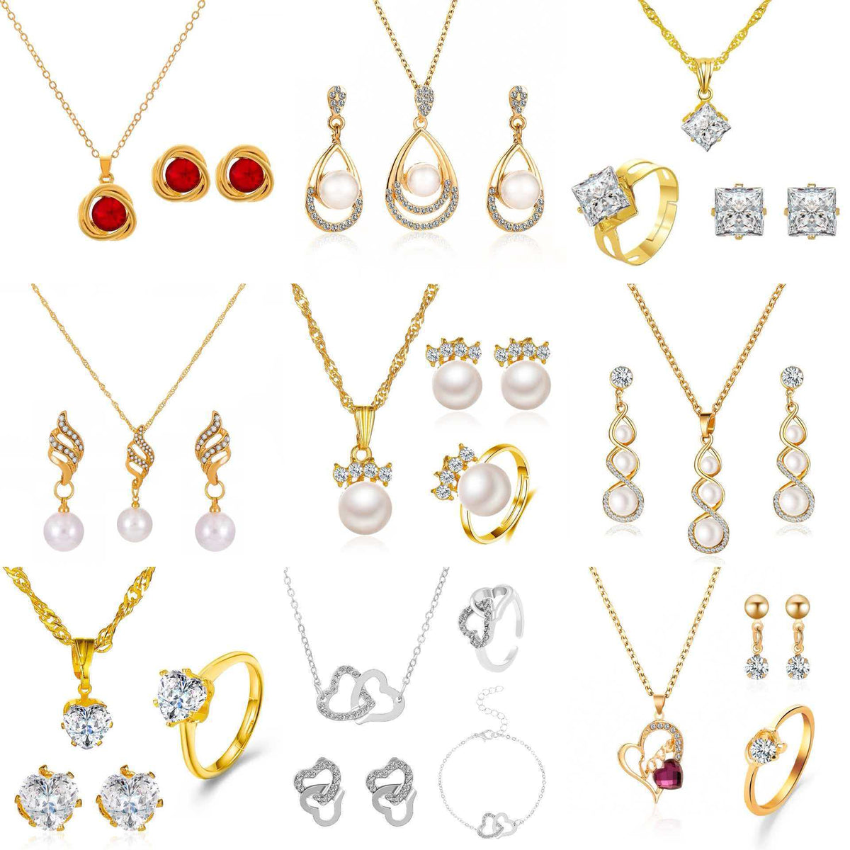 Temperament Water Drop Geometric Ear Personality Jewelry Set