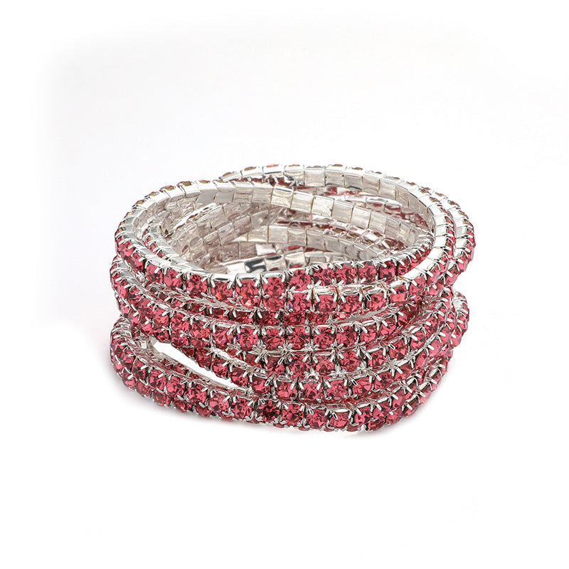 Rhinestone Stretch Bridal Korean Single Row Bracelet