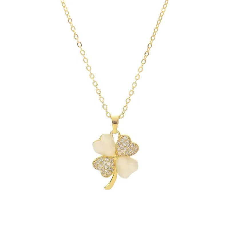 Women's Lucky Four-leaf Clover Special Interest Light Luxury Simple Clavicle Necklaces