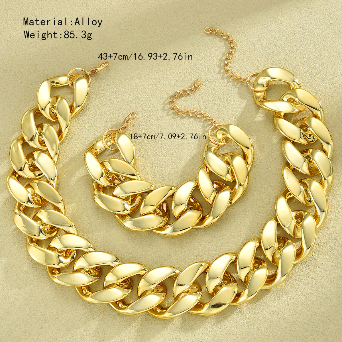 Women's Exaggerated Punk Thick Chain Personalized Clothing Jewelry Set