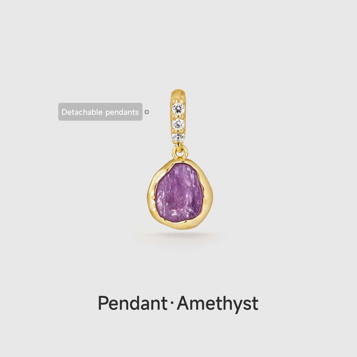 December Style Love Color Series Zircon Gold Pendant
