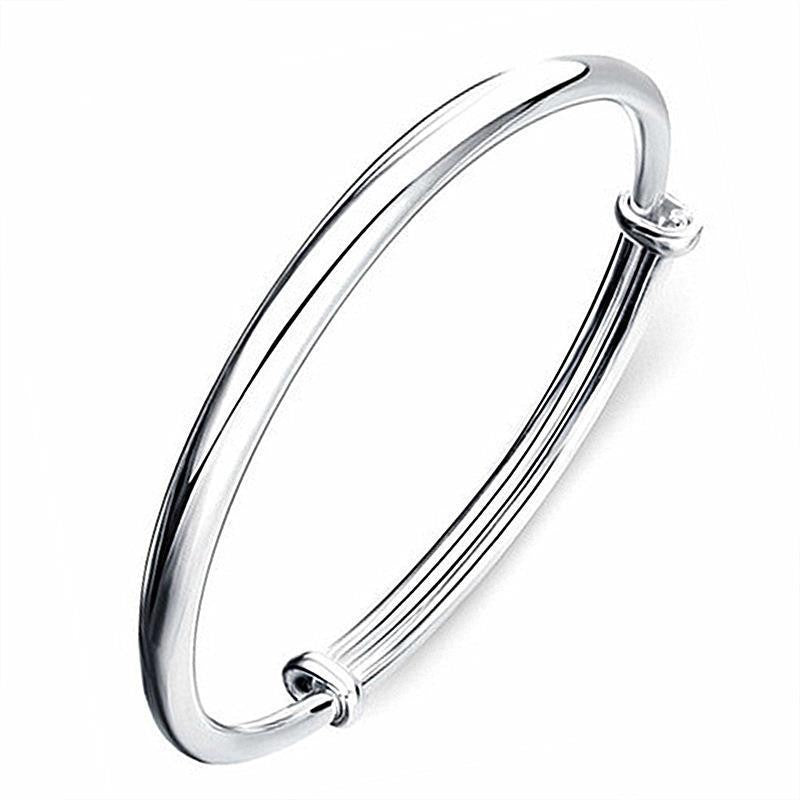 Women's Belly Glossy Concubine Versatile Simple Push-pull Sier Korean Bracelet