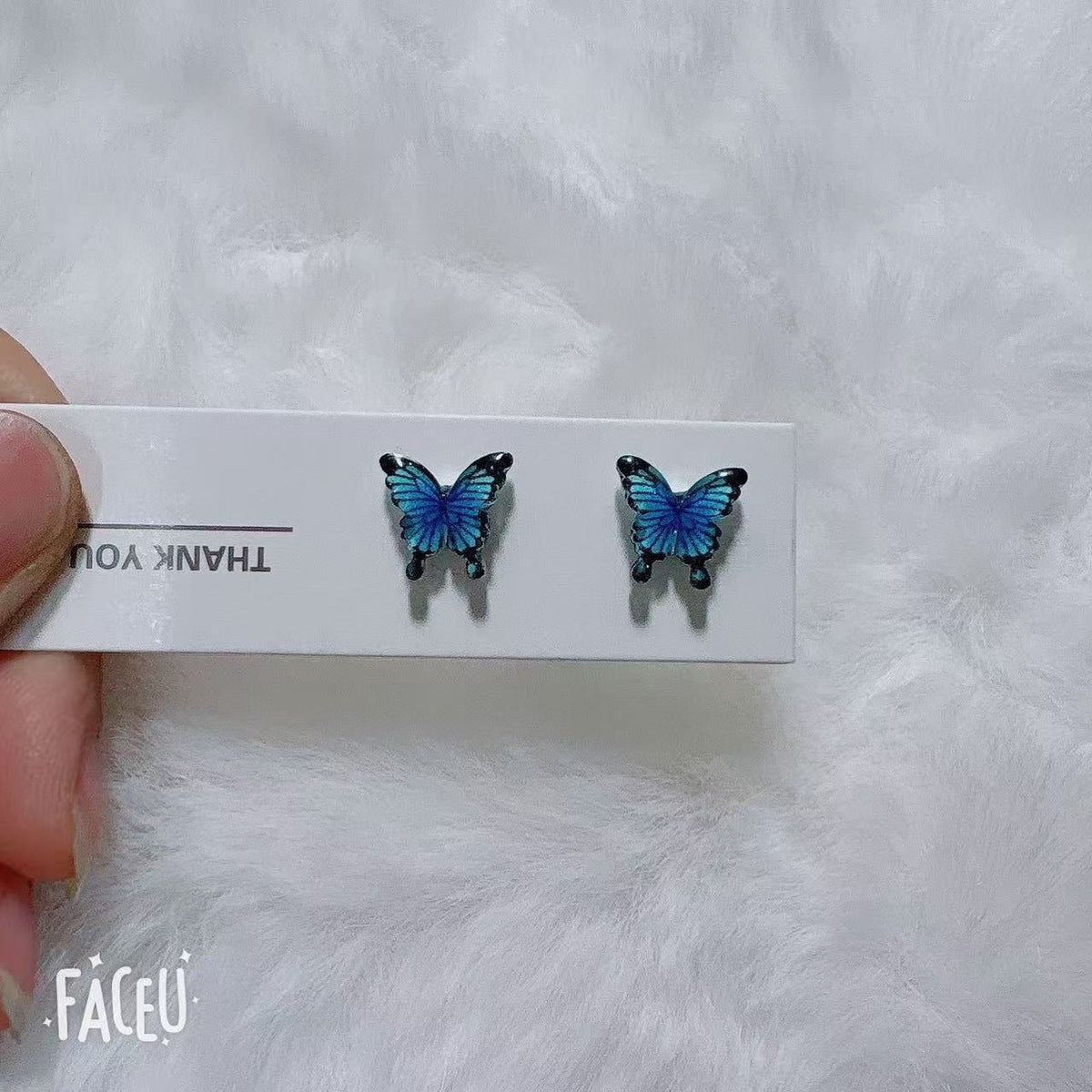 Magnetic Suction Eternal Night Gradient Butterfly Rhinestones Female Design Ear Clip