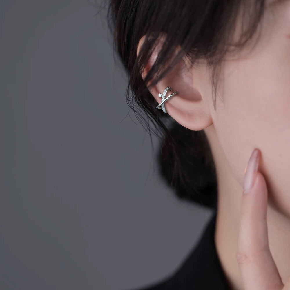 Cross Female French Style Temperament Sweet Cool Ear Clip