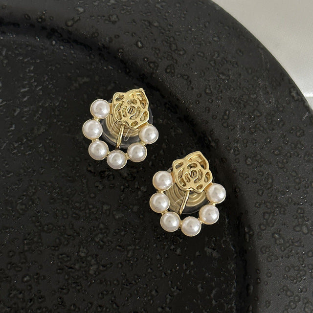 Women's Fairy Sweet Flower Earless Mosquito Coil Niche High-grade Ear Clip