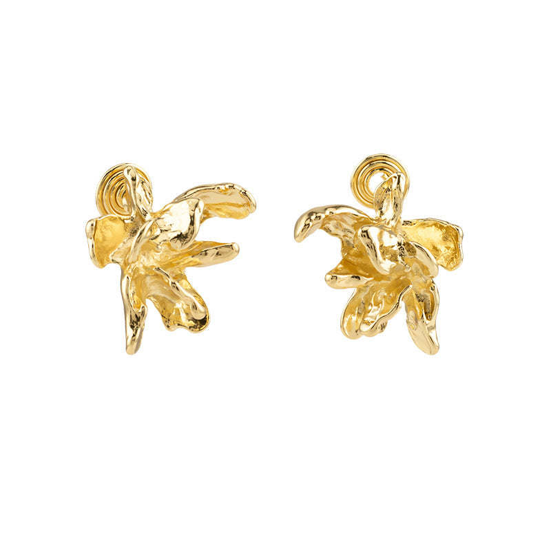 Women's Three-dimensional Flowers Retro High Sense Mosquito Coil Ear Clip