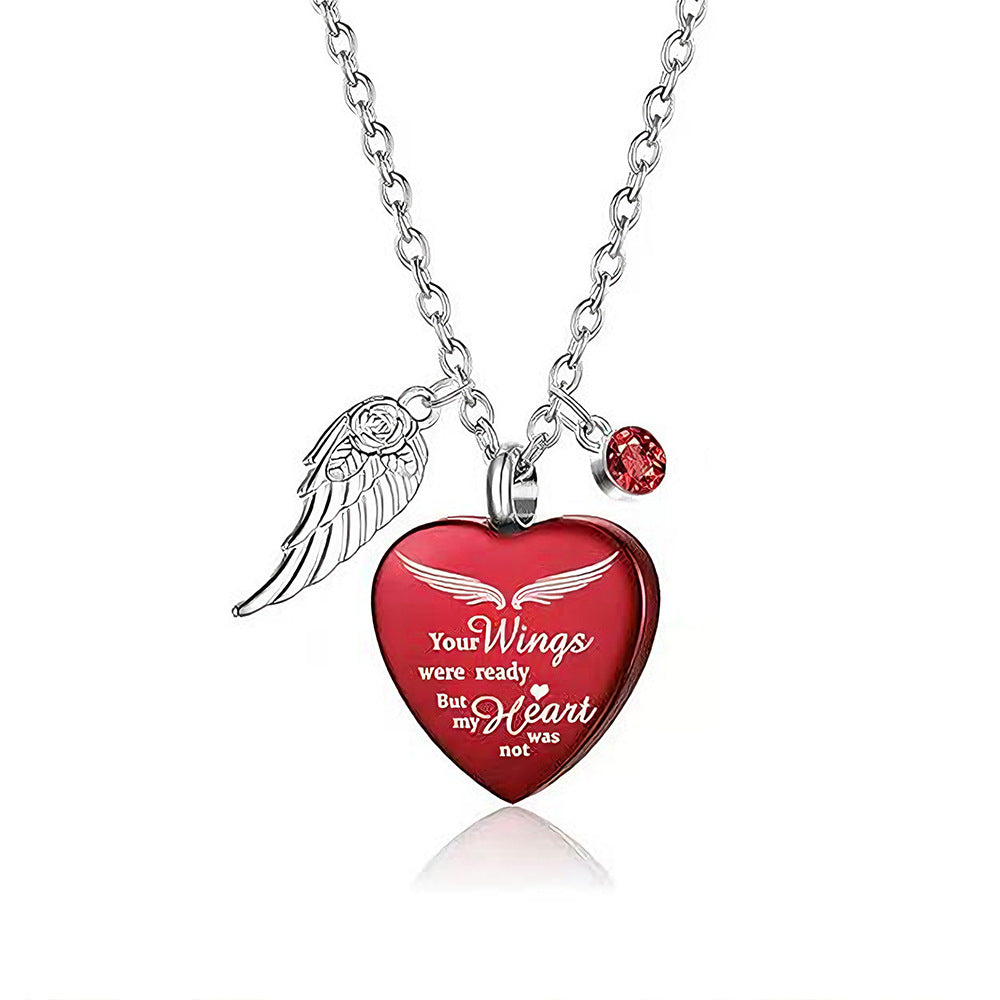 Metal Heart-shaped Ashes Purple Commemorative Blue Funeral Pendants