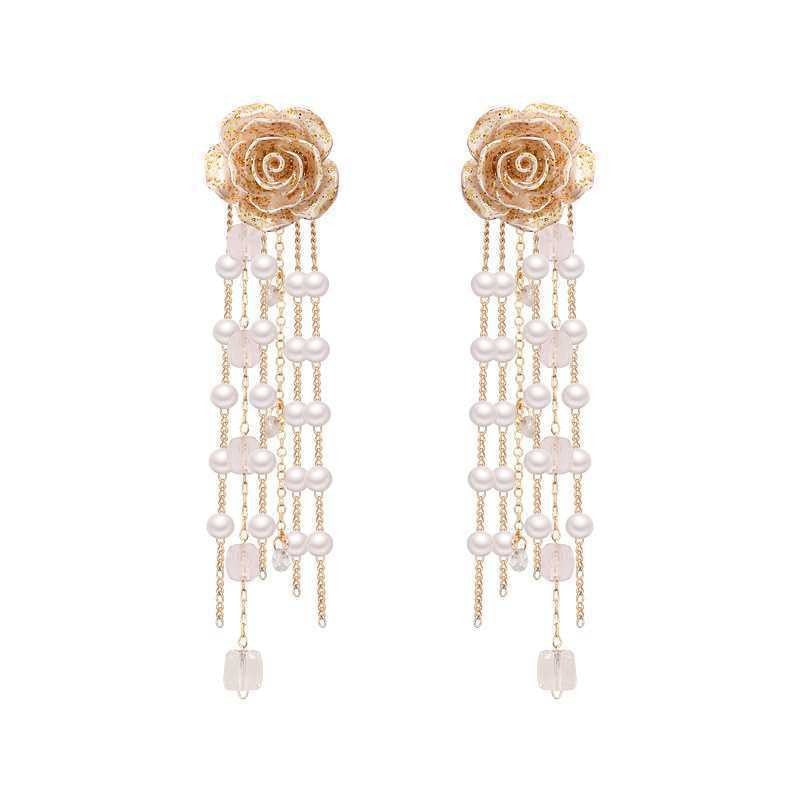 Crystal Vintage Court Style Pearl Eardrops Earrings