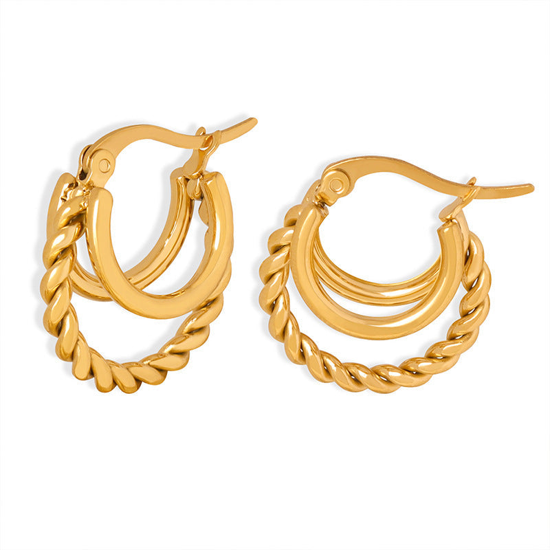 Women's Flowers Chain Shaped Gold-plated Titanium Steel No Rings