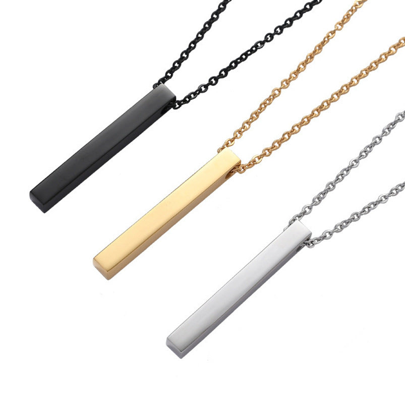 Women's Domineering Long Name Trendy Rectangular Geometric Necklace