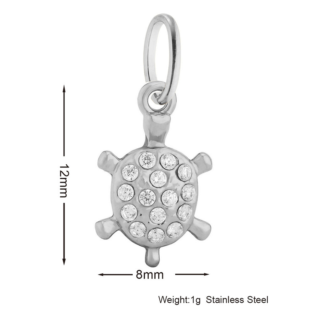 Inlaid Zircon Stainless Steel Gold-plated Cross Pendant