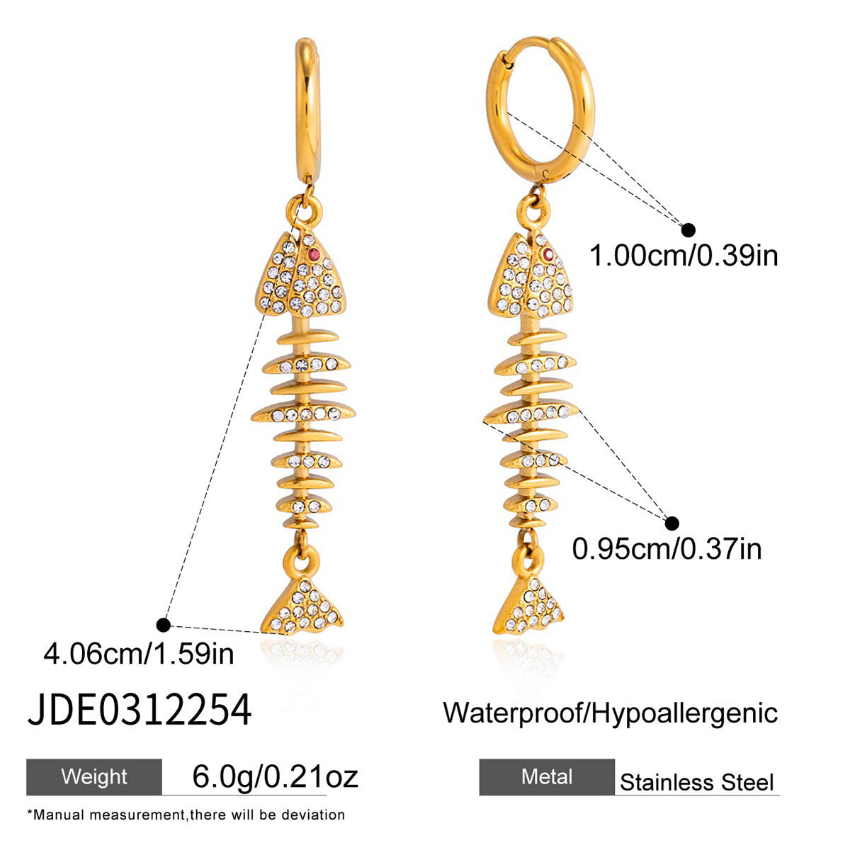 Ding Titanium Steel Fishbone High-grade Stainless Jewelry Set