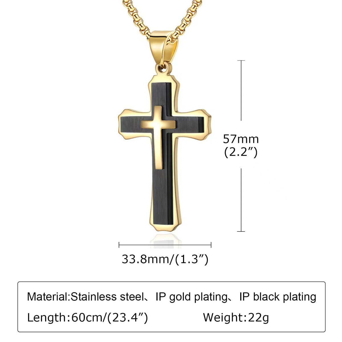 Durable Charming Men's Cross Stainless Steel Pendant