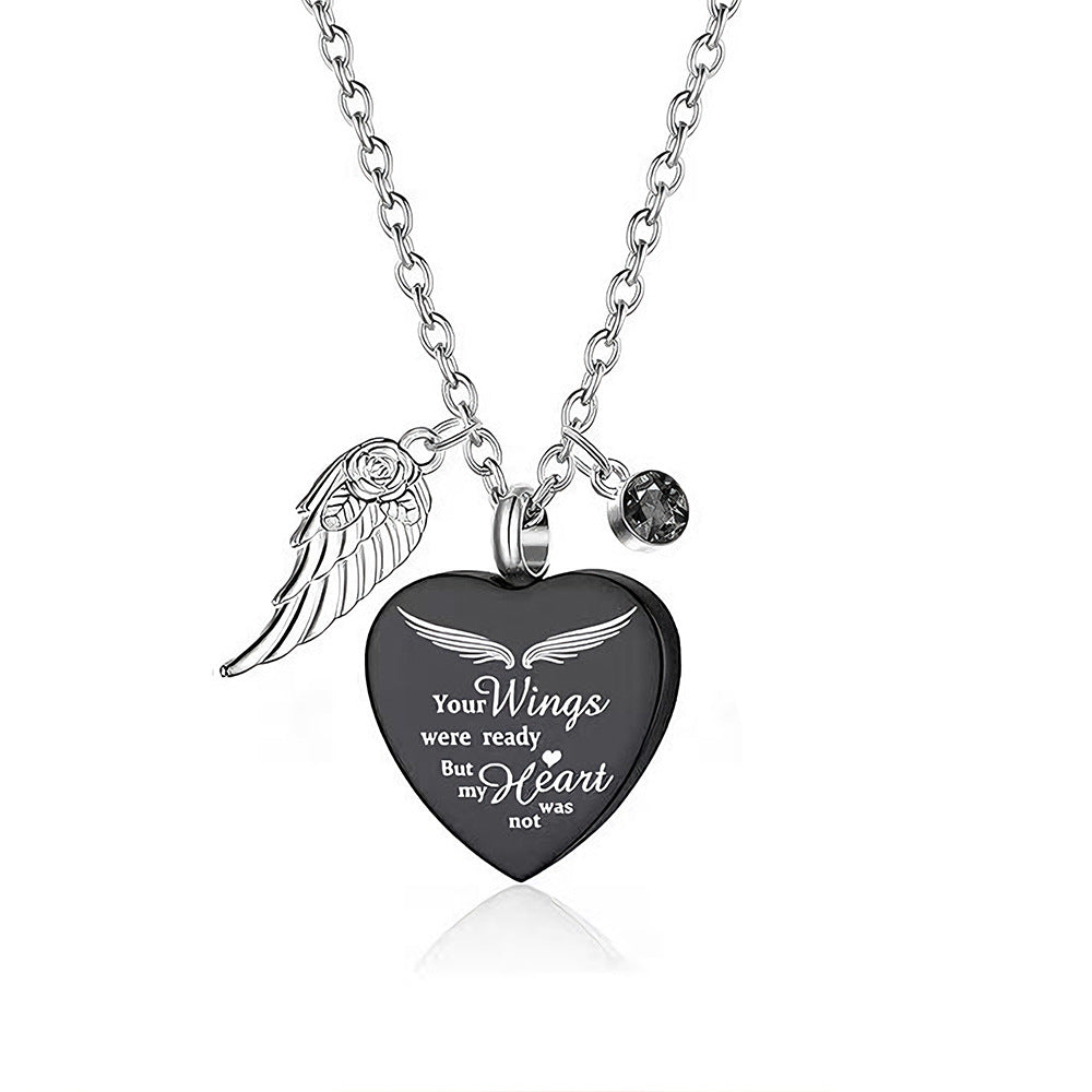 Metal Heart-shaped Ashes Purple Commemorative Blue Funeral Pendants