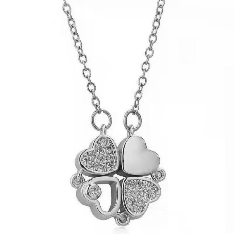 Women's Four-leaf Clover Wear More Love Deformation Design Temperament Necklaces