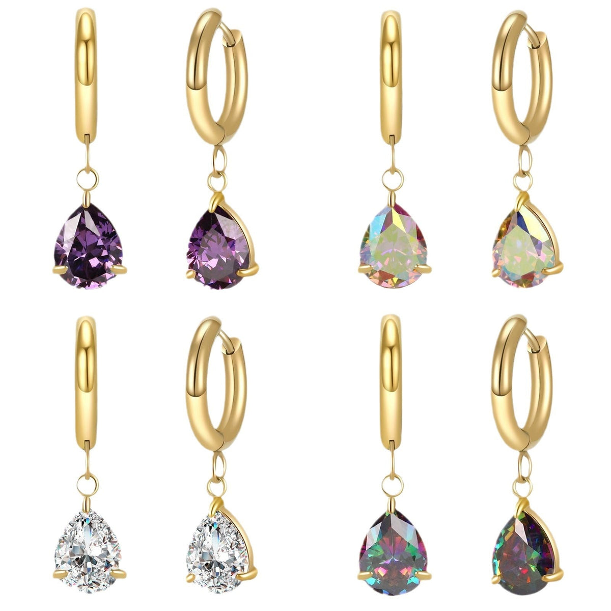 Titanium Steel Zircon Coil Small Ear Earrings