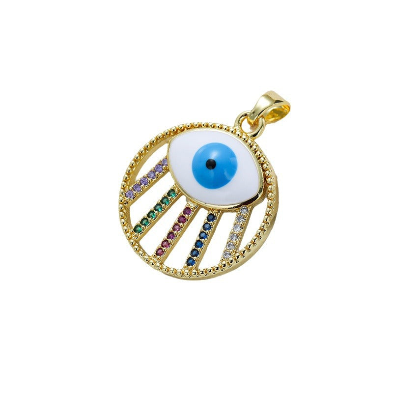 Hip Hop Ear Gold Inlaid Color Pendant
