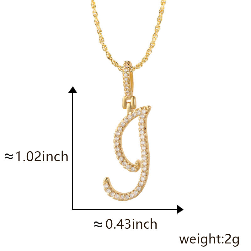 Hop Flower Body Grass English Letter Niche Style Inlaid Zircon Pendants