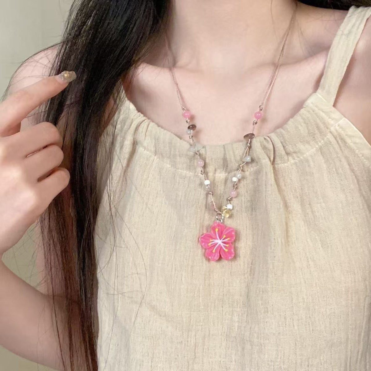 Colorful Beads Hand-knitted Rope Fashion Clavicle Necklace