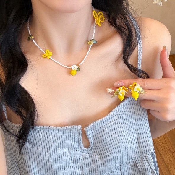 Crystal String Beads Seaside Vacation Style Light Jewelry Set